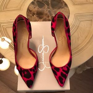Jessica Simpson Sz 6 Magenta Leopard Calfhair Pump